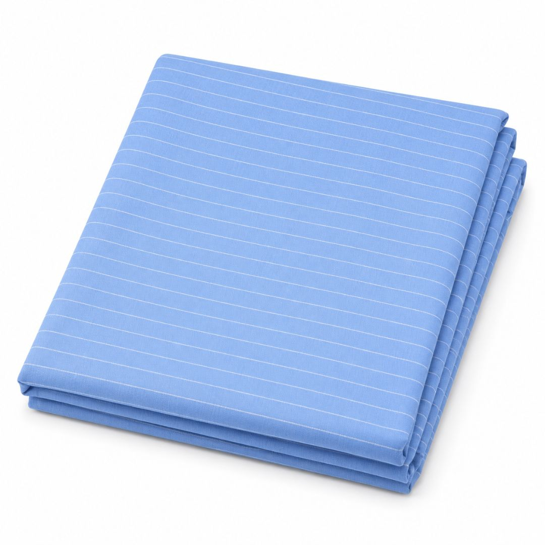 Sky Blue Pinstripe Linen Premium Fabric